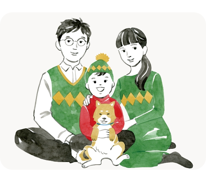 結婚記念・家族写真イラスト